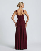 EVIE | Strapless Ruched Maxi Dress