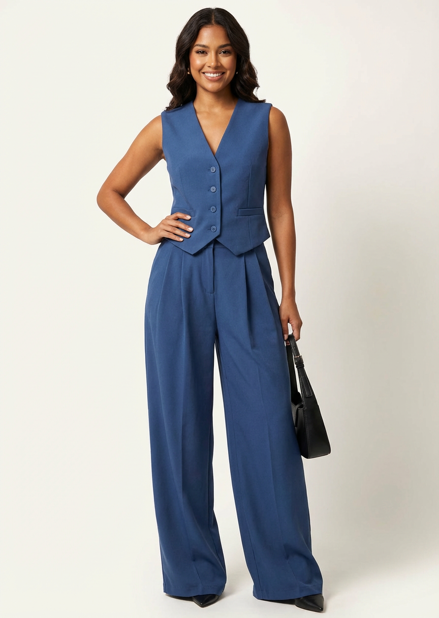 EVIE | Sleeveless Tailored Blazer Mini Skirt Set