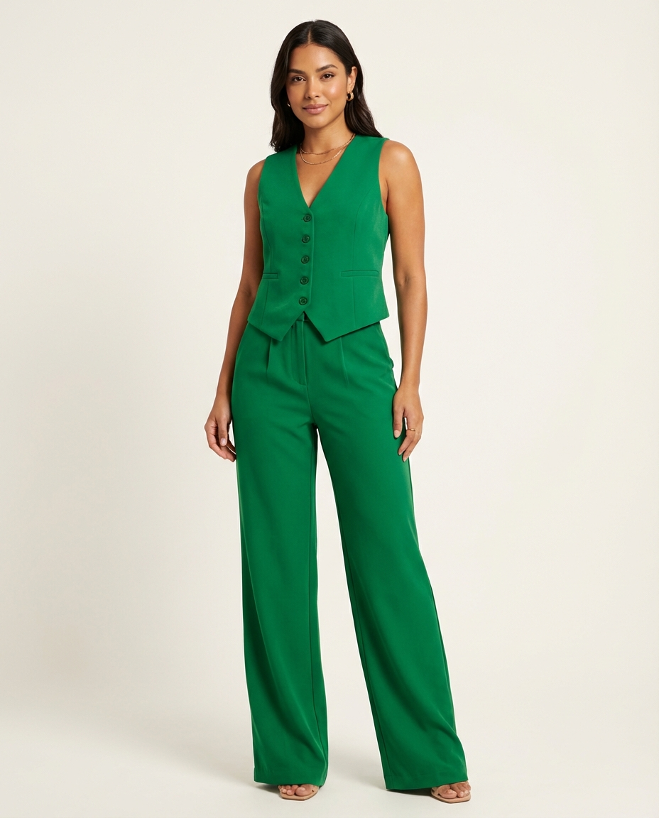 EVIE | Sleeveless Tailored Blazer Mini Skirt Set