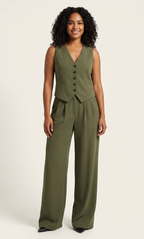 EVIE | Sleeveless Tailored Blazer Mini Skirt Set