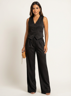 EVIE | Sleeveless Tailored Blazer Mini Skirt Set