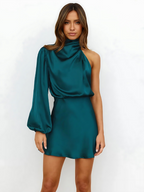 EVIE | One Shoulder Satin Mini Dress