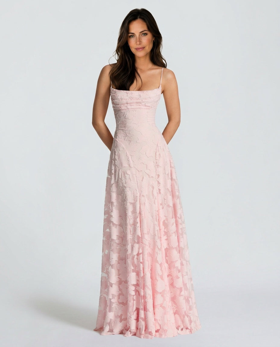 EVIE | Corset Lace-Up Back Maxi Dress