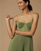 EVIE | Pleated Tulle Sleeveless Midi Dress