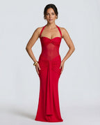 EVIE | Halter Neck Backless Maxi Dress