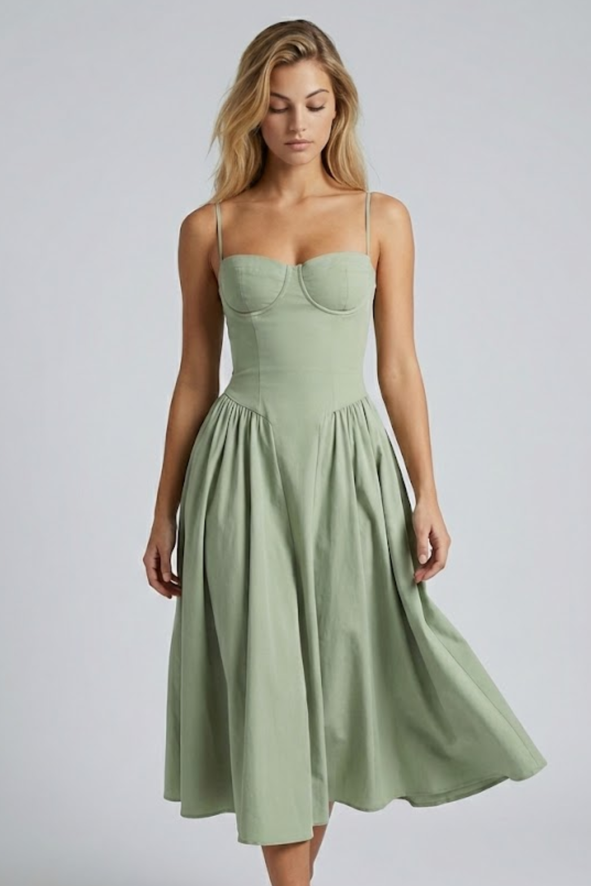 EVIE | Retro Sleeveless Midi Dress