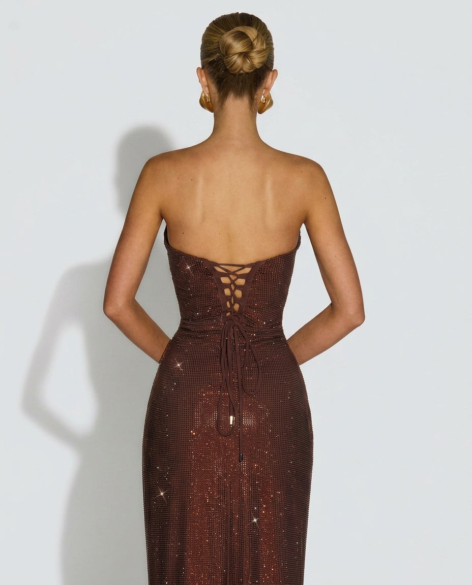 EVIE | Lace Trim Sleeveless Maxi Dress