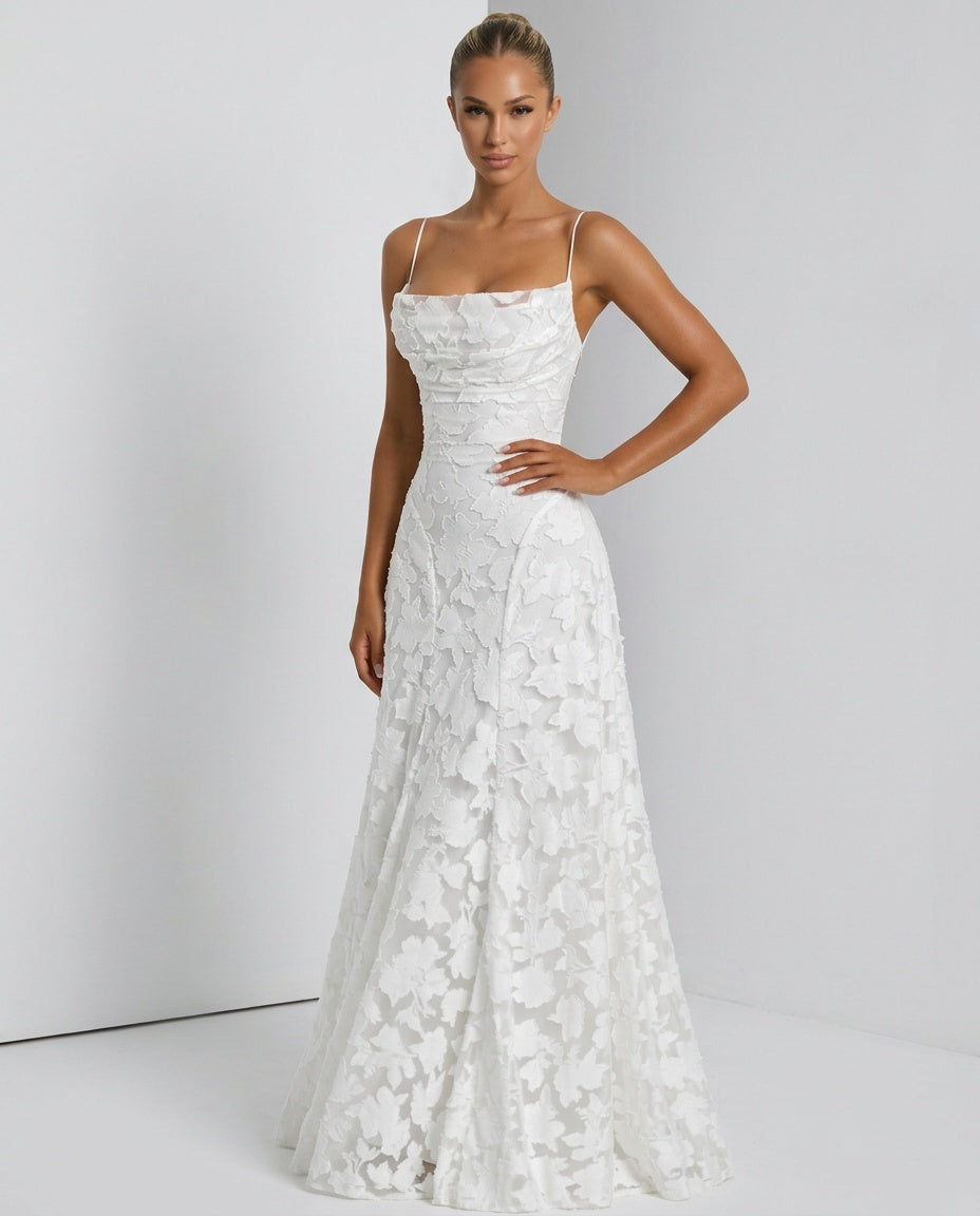 EVIE | Corset Lace-Up Back Maxi Dress
