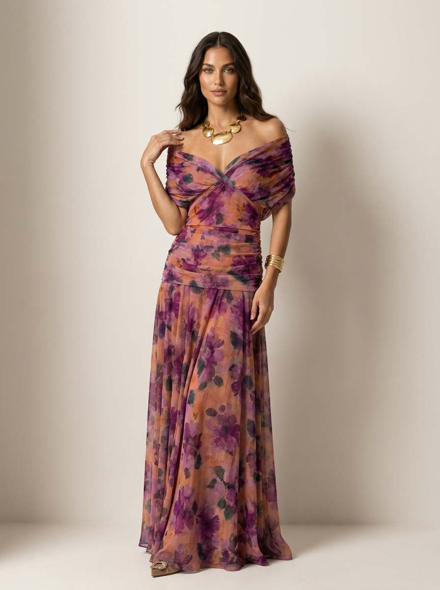 EVIE | Strapless Pleated Maxi Dress