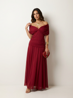 EVIE | Strapless Pleated Maxi Dress