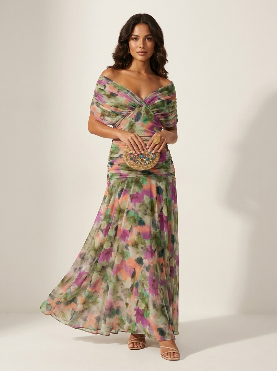 EVIE | Strapless Pleated Maxi Dress