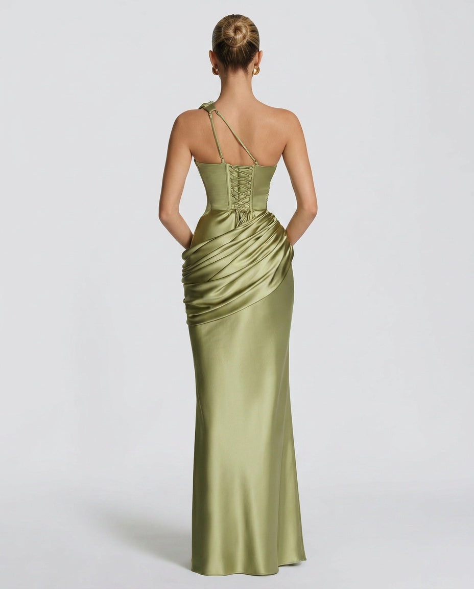 EVIE | Satin Cowl Neck Sleeveless Maxi Dress