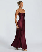EVIE | Ruched Spaghetti Strap Bodycon Maxi Dress