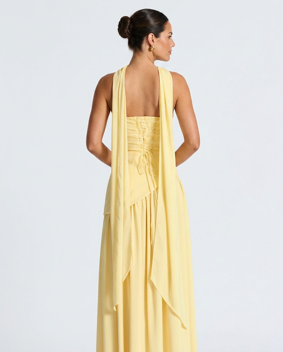 EVIE | Wrap Tie Waist Sleeveless Maxi Dress