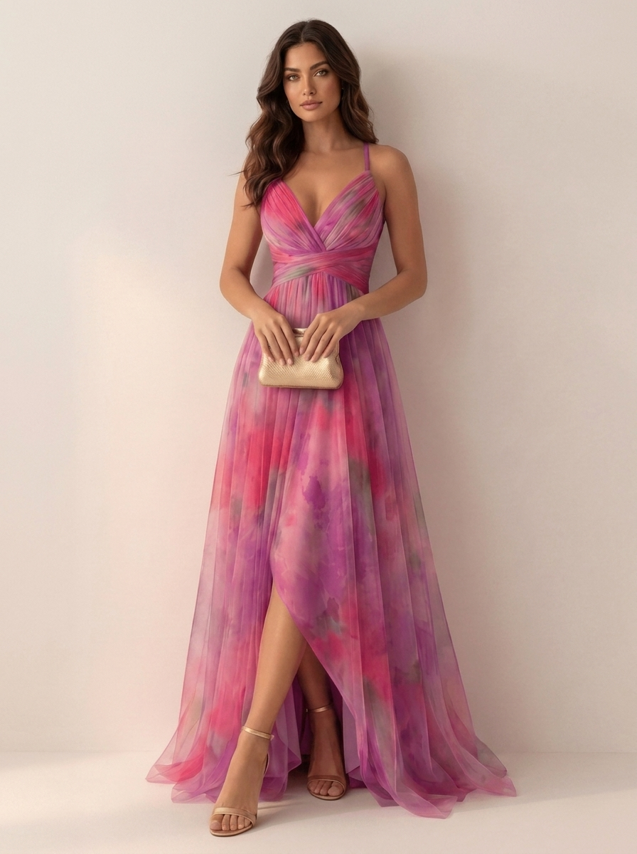 EVIE | Watercolour Print Boho Maxi Dress