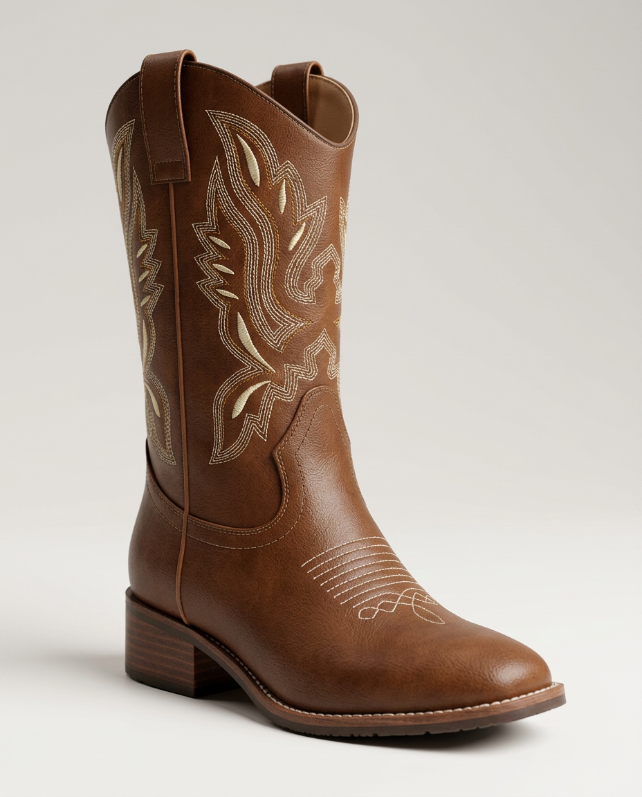 EVIE | Embroidered Knee-High Western Cowboy Boot