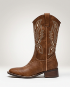 EVIE | Embroidered Knee-High Western Cowboy Boot