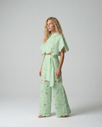 EVIE | Embroidered Lace Sleeveless Top & Skirt Set