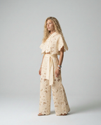 EVIE | Embroidered Lace Sleeveless Top & Skirt Set