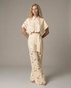 EVIE | Embroidered Lace Sleeveless Top & Skirt Set