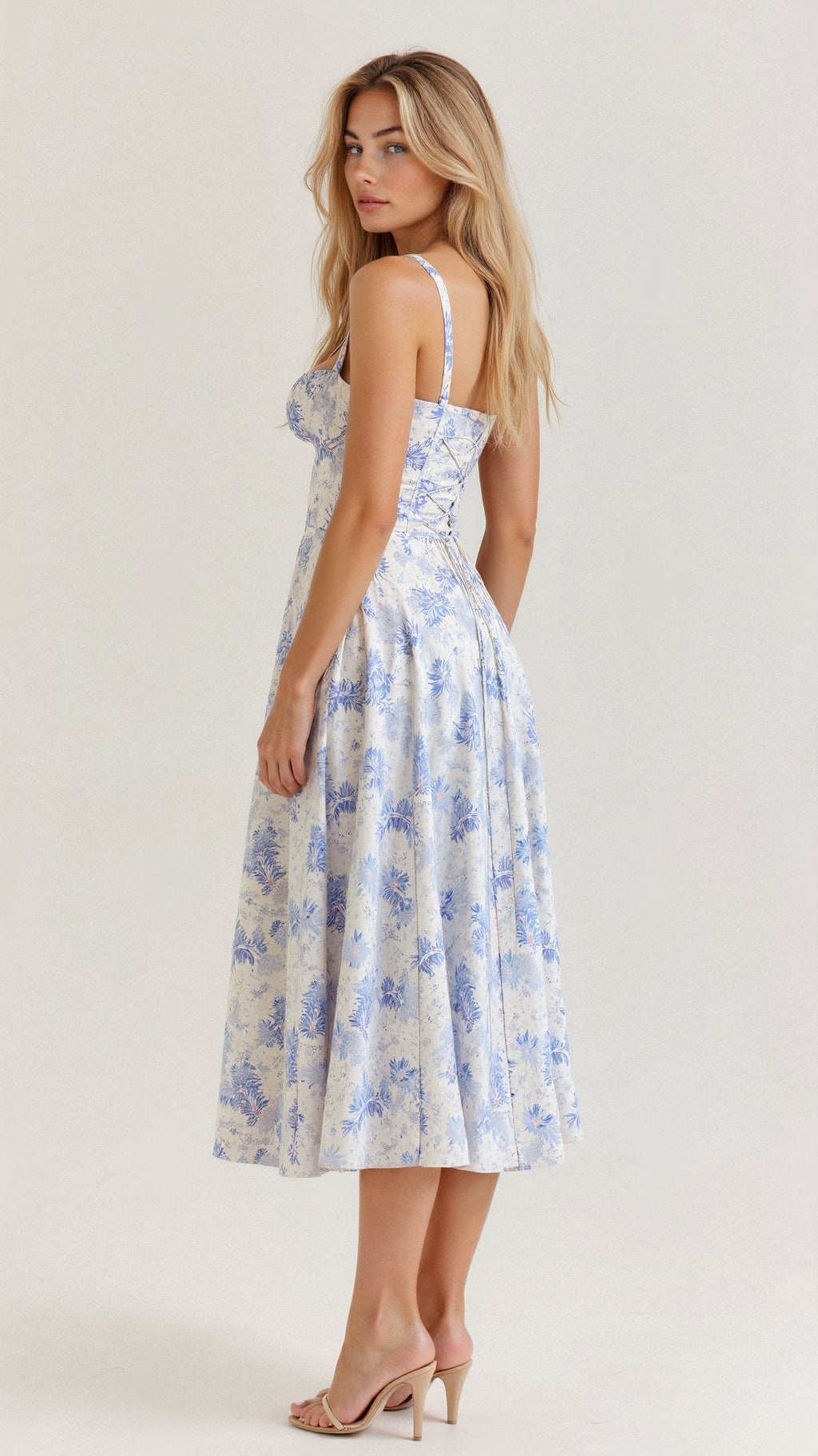 EVIE | Sleeveless Fitted Defined Waist Midi Dress