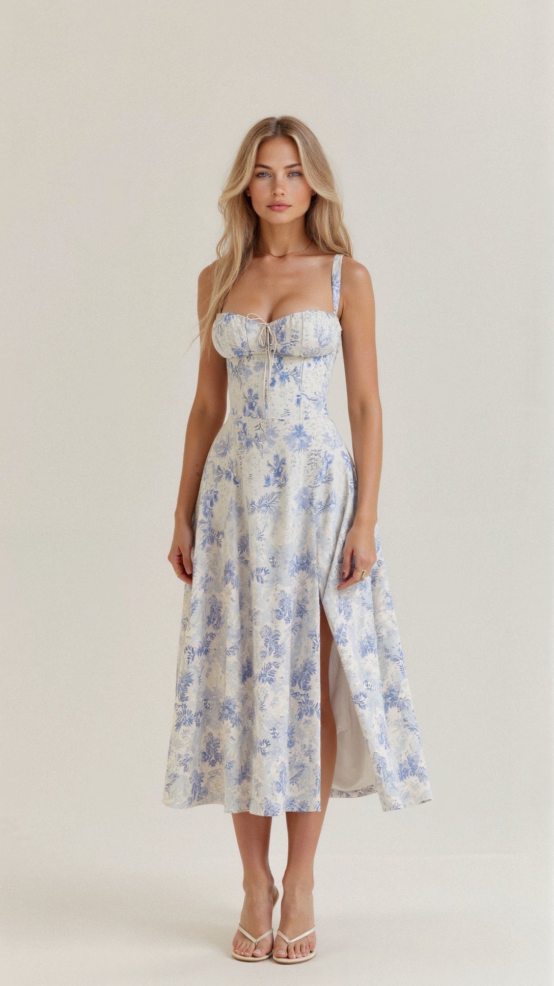EVIE | Sleeveless Fitted Defined Waist Midi Dress