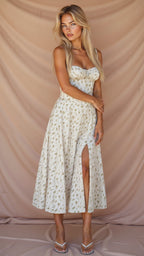 EVIE | Sleeveless Fitted Defined Waist Midi Dress