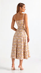 EVIE | Sleeveless Fitted Defined Waist Midi Dress