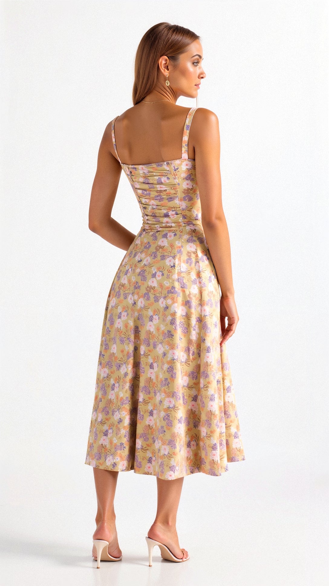 EVIE | Sleeveless Fitted Defined Waist Midi Dress
