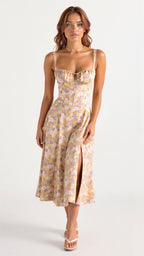 EVIE | Sleeveless Fitted Defined Waist Midi Dress