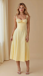EVIE | Sleeveless Fitted Defined Waist Midi Dress
