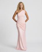 EVIE | One Shoulder Draped Satin Maxi Dress