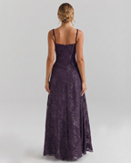 EVIE | Corset Bodice Lurex Maxi Dress