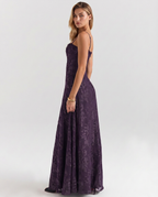 EVIE | Corset Bodice Lurex Maxi Dress