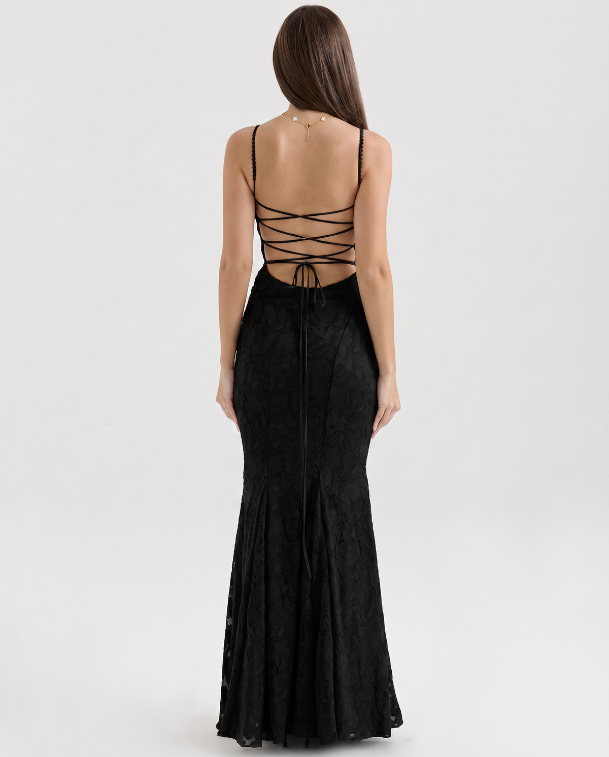 EVIE | Lace Floral Strappy Back Maxi Dress