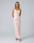 EVIE | Corset Draped Skirt Maxi Dress