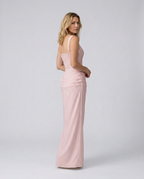 EVIE | Corset Draped Skirt Maxi Dress