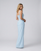EVIE | Corset Draped Skirt Maxi Dress