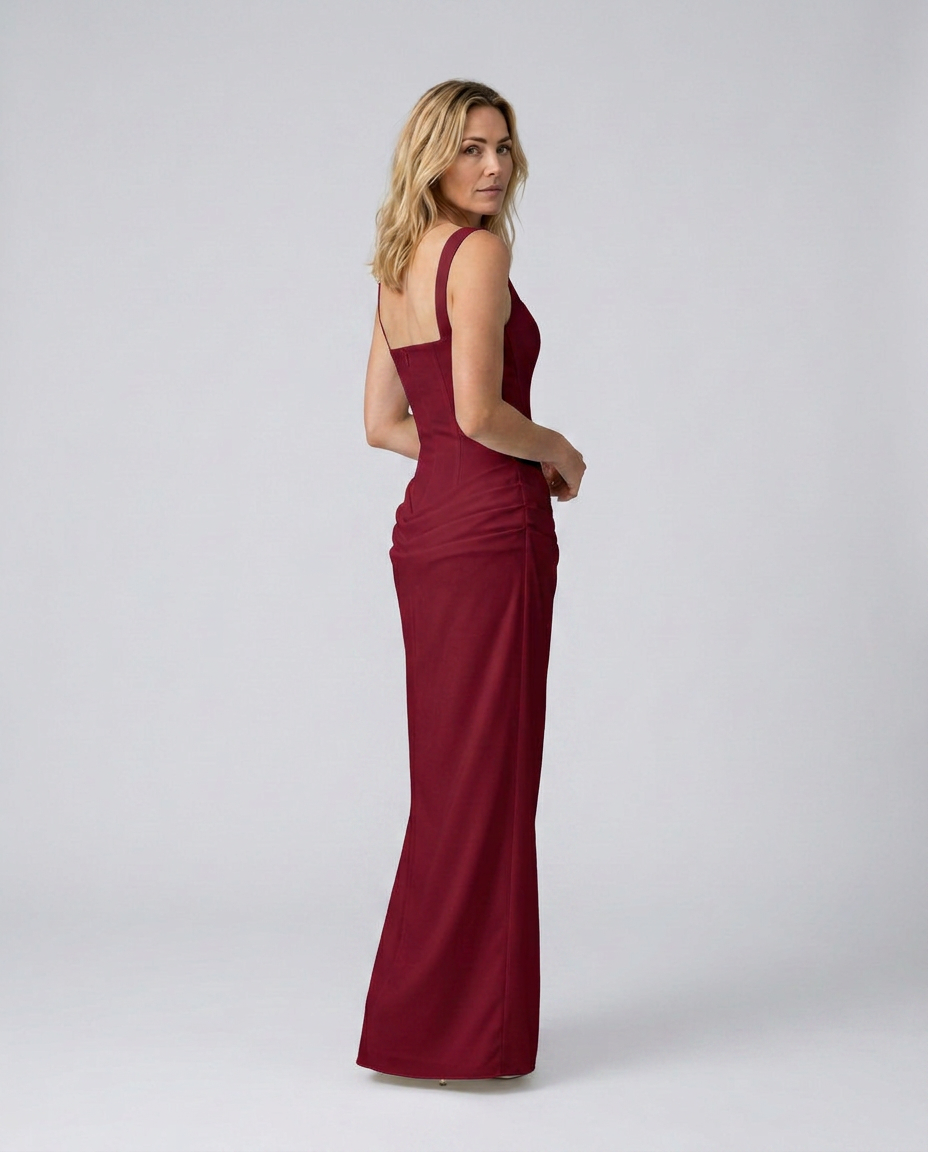 EVIE | Corset Draped Skirt Maxi Dress