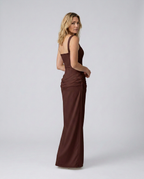 EVIE | Corset Draped Skirt Maxi Dress