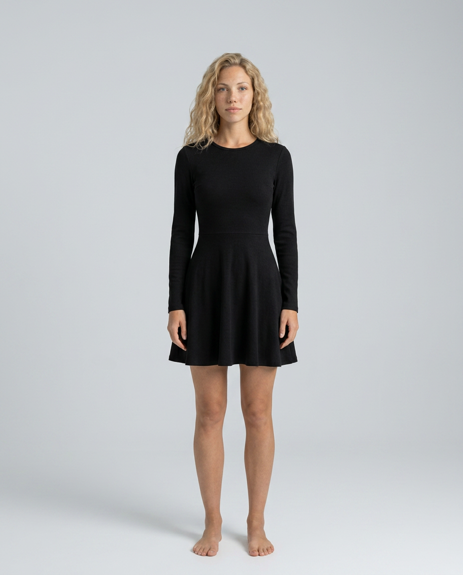 EVIE | Long Sleeve Draped Satin Mini Dress