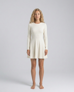 EVIE | Long Sleeve Draped Satin Mini Dress