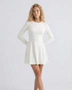 EVIE | Long Sleeve Draped Satin Mini Dress