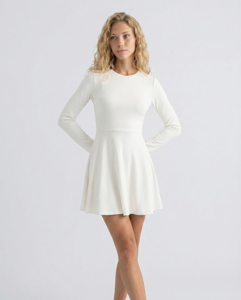 EVIE | Long Sleeve Draped Satin Mini Dress