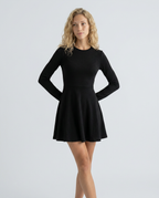 EVIE | Long Sleeve Draped Satin Mini Dress