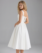 EVIE | Corset Bodice Lace Trim Midi Dress