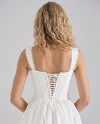EVIE | Corset Bodice Lace Trim Midi Dress