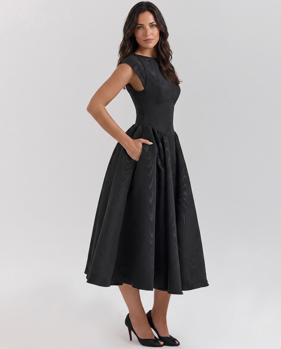EVIE | Corset Open Back Tulle Midi Dress
