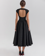 EVIE | Corset Open Back Tulle Midi Dress