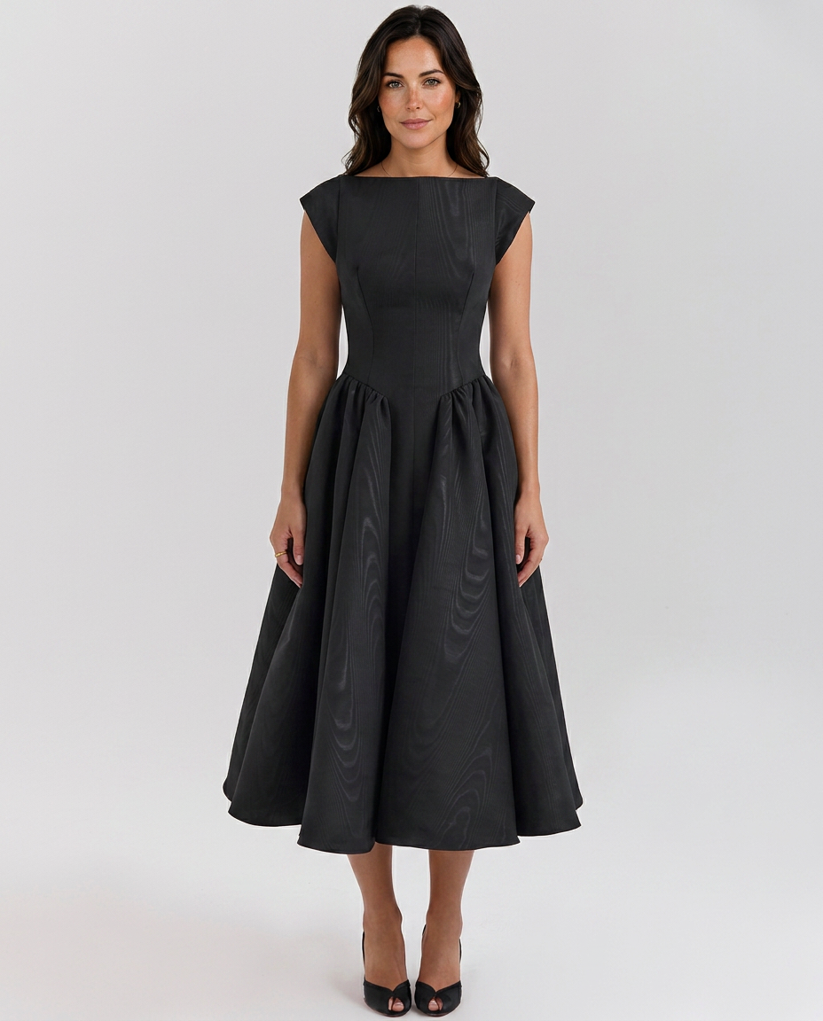 EVIE | Corset Open Back Tulle Midi Dress